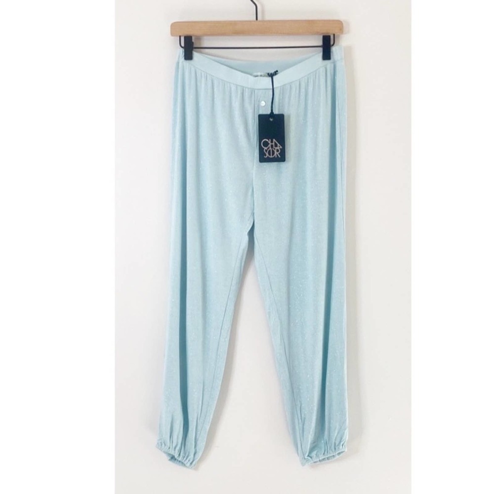Chaser NWT Revolve Glitter Shirred lounge pants crystal mediun
